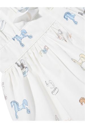 abito in cotone bianco FENDI KIDS | BFB597AVW9F0ZA0